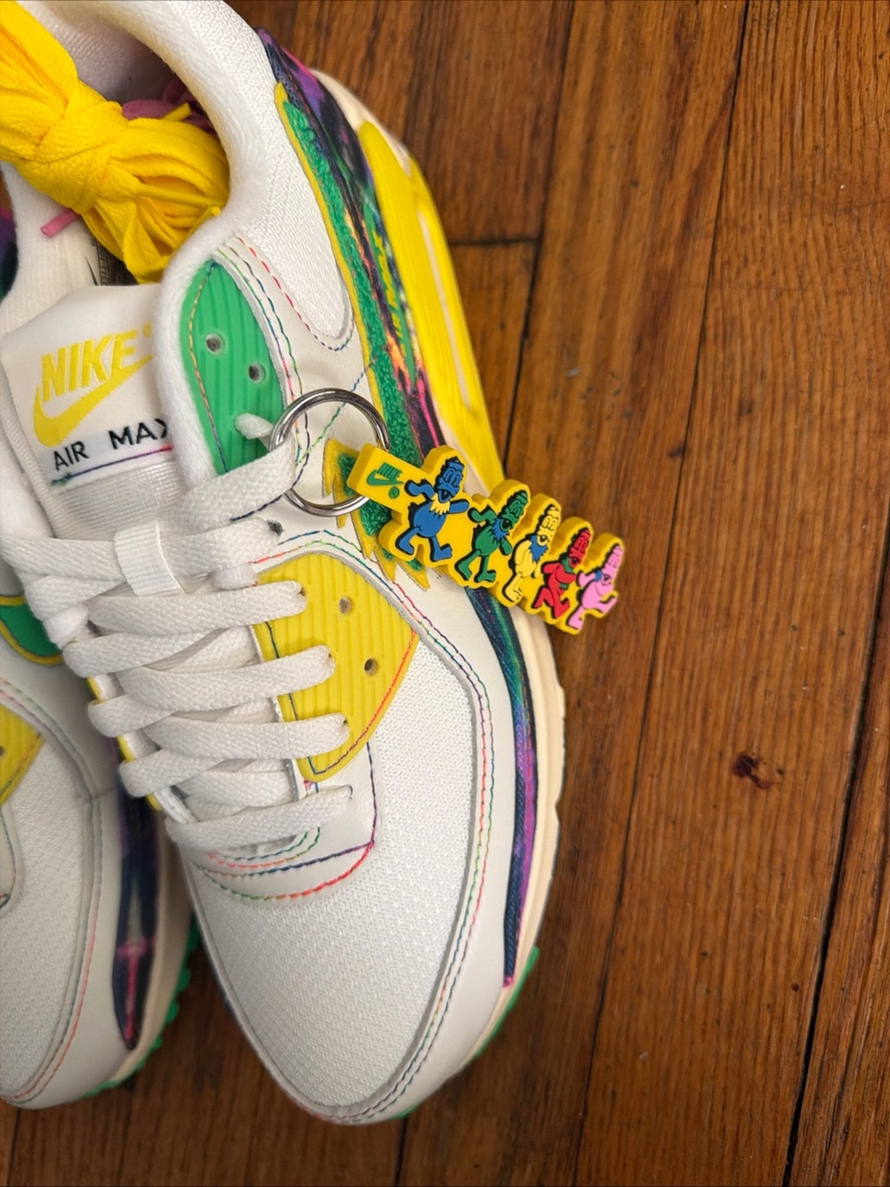 Nike Air Max 95 Grateful Dead Sneakers - White/Yellow/Green/Purple/Pink - Picture 3 of 11